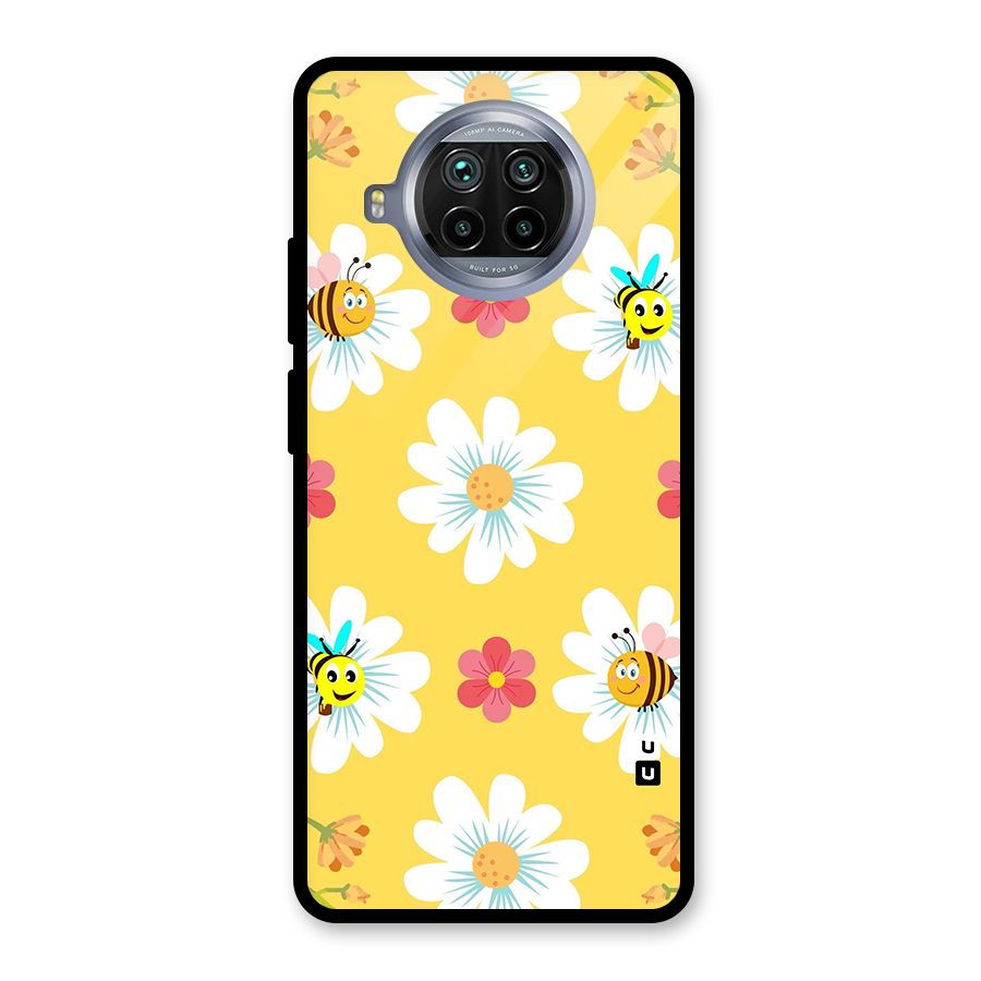 Happy Flowers Glass Back Case for Mi 10i