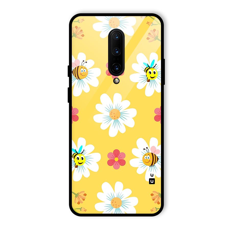Happy Flowers Glass Back Case for OnePlus 7 Pro