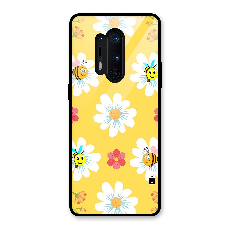 Happy Flowers Glass Back Case for OnePlus 8 Pro