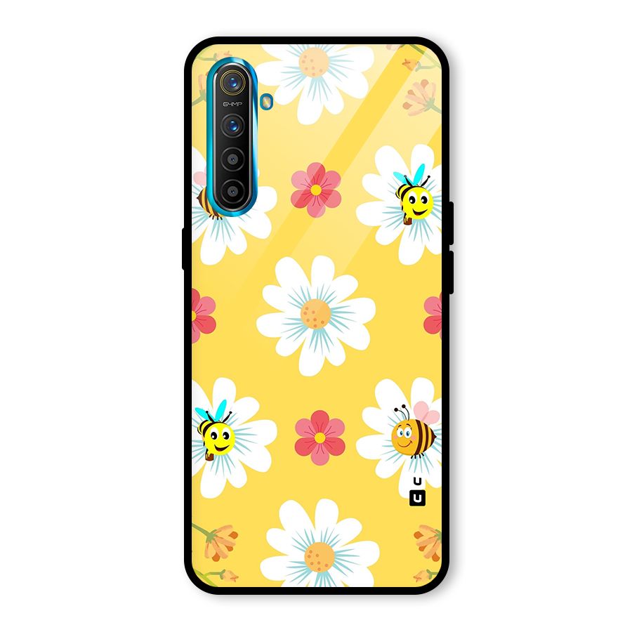 Happy Flowers Glass Back Case for Realme X2