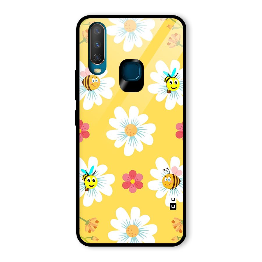 Happy Flowers Glass Back Case for Vivo U10