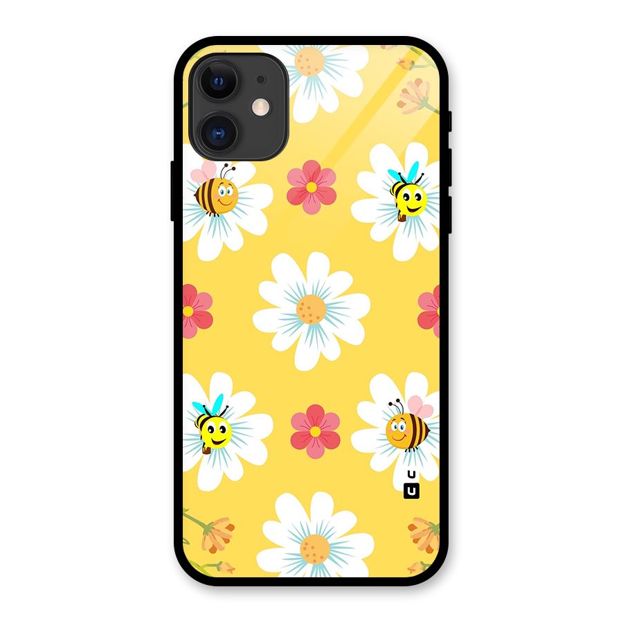 Happy Flowers Glass Back Case for iPhone 11