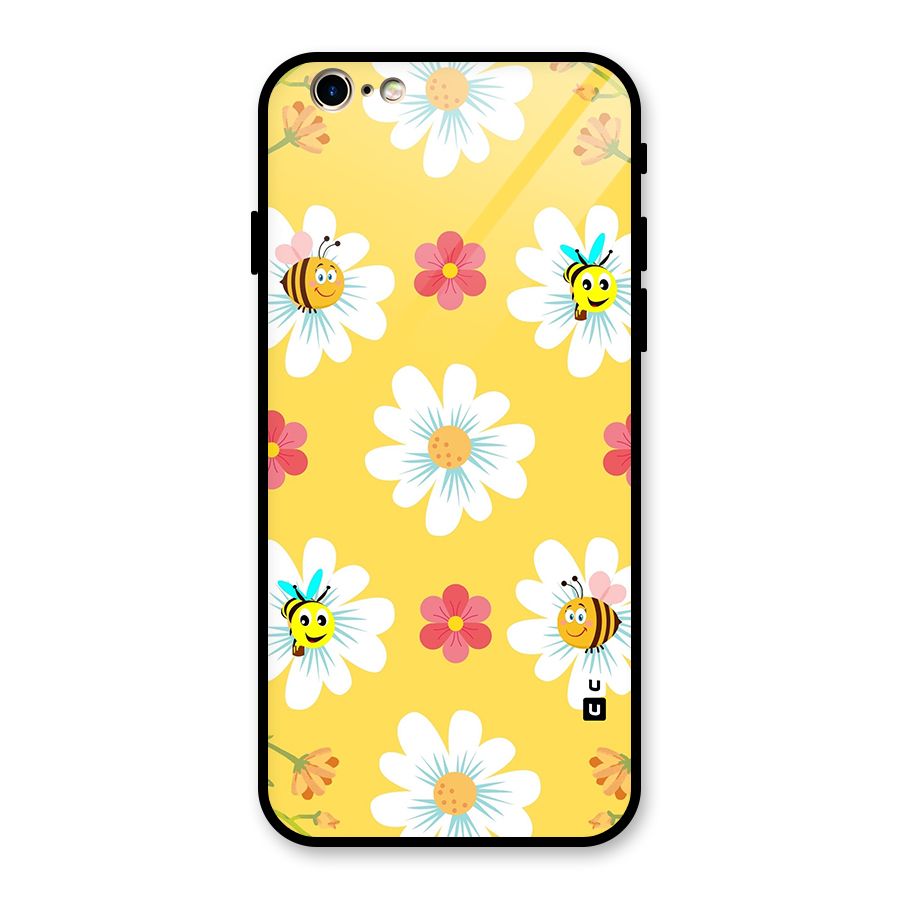 Happy Flowers Glass Back Case for iPhone 6 6S
