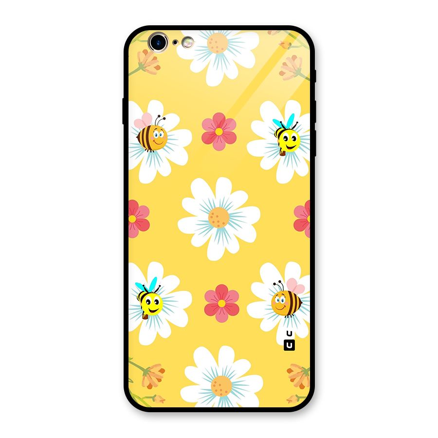 Happy Flowers Glass Back Case for iPhone 6 Plus 6S Plus