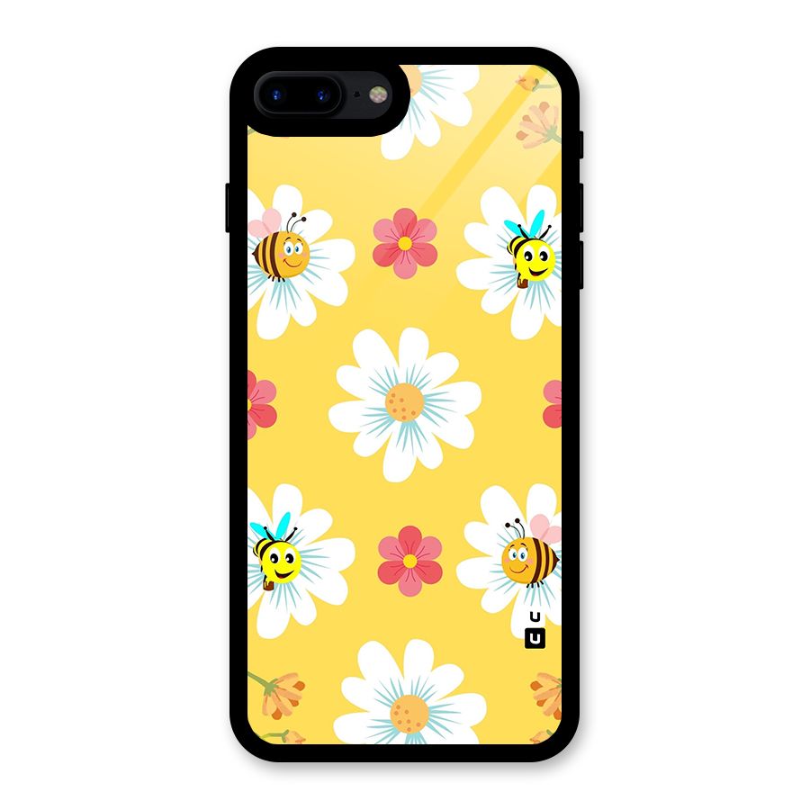 Happy Flowers Glass Back Case for iPhone 8 Plus