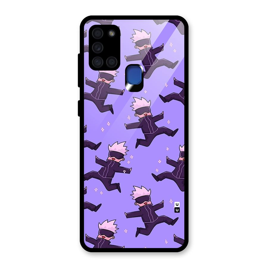 Happy Gojo Glass Back Case for Galaxy A21s