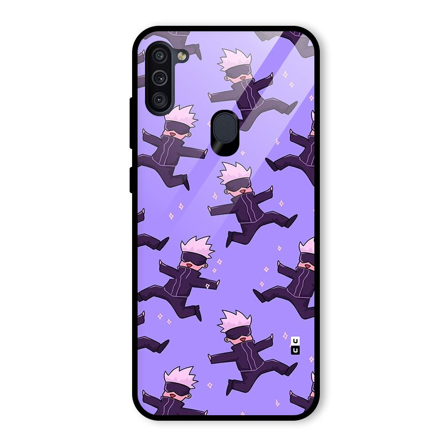 Happy Gojo Glass Back Case for Galaxy M11