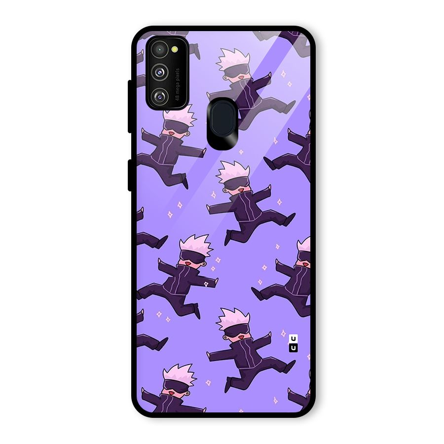 Happy Gojo Glass Back Case for Galaxy M30s