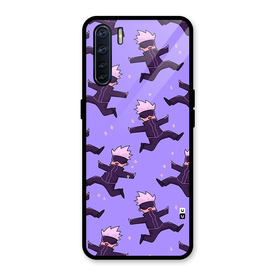 Happy Gojo Glass Back Case for Oppo F15