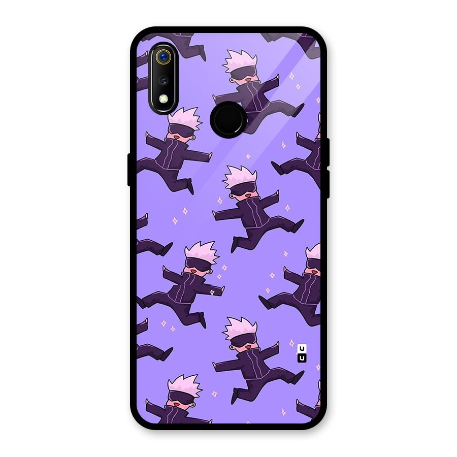 Happy Gojo Glass Back Case for Realme 3i
