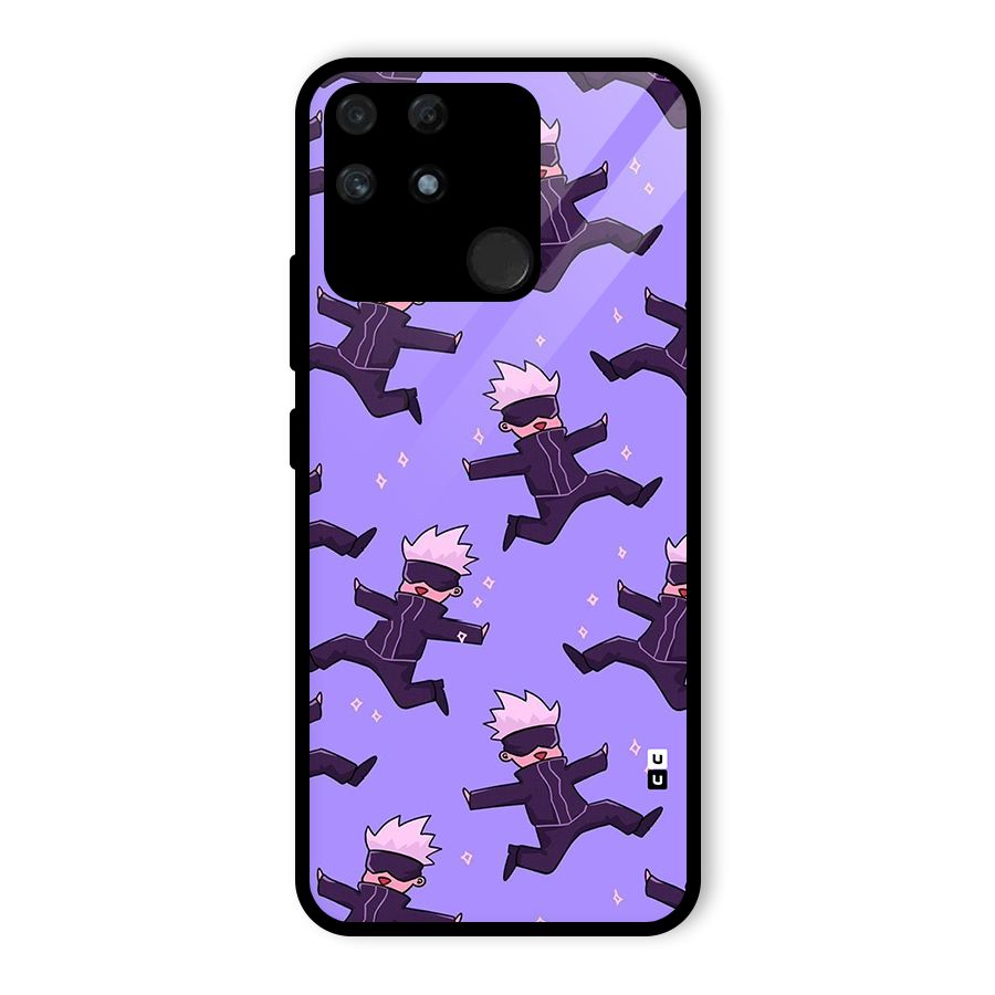 Happy Gojo Glass Back Case for Realme Narzo 50A