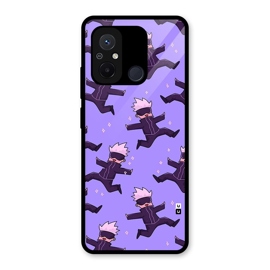 Happy Gojo Glass Back Case for Redmi 12C