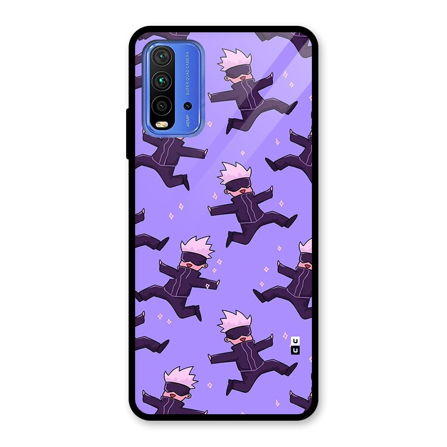 Happy Gojo Glass Back Case for Redmi 9 Power