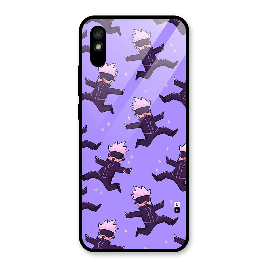 Happy Gojo Glass Back Case for Redmi 9i