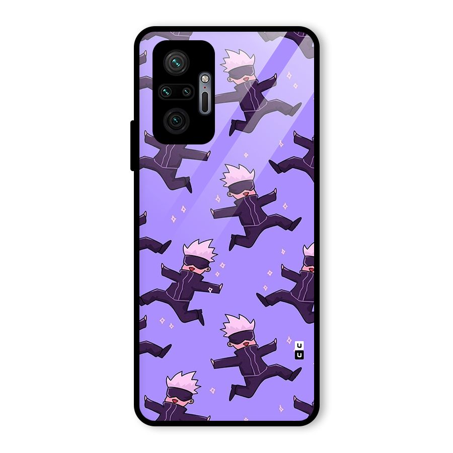 Happy Gojo Glass Back Case for Redmi Note 10 Pro Max