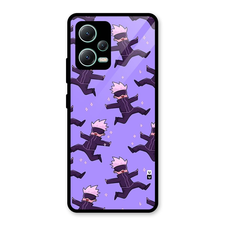 Happy Gojo Glass Back Case for Redmi Note 12 5G