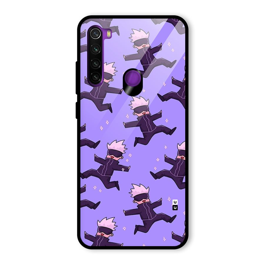 Happy Gojo Glass Back Case for Redmi Note 8