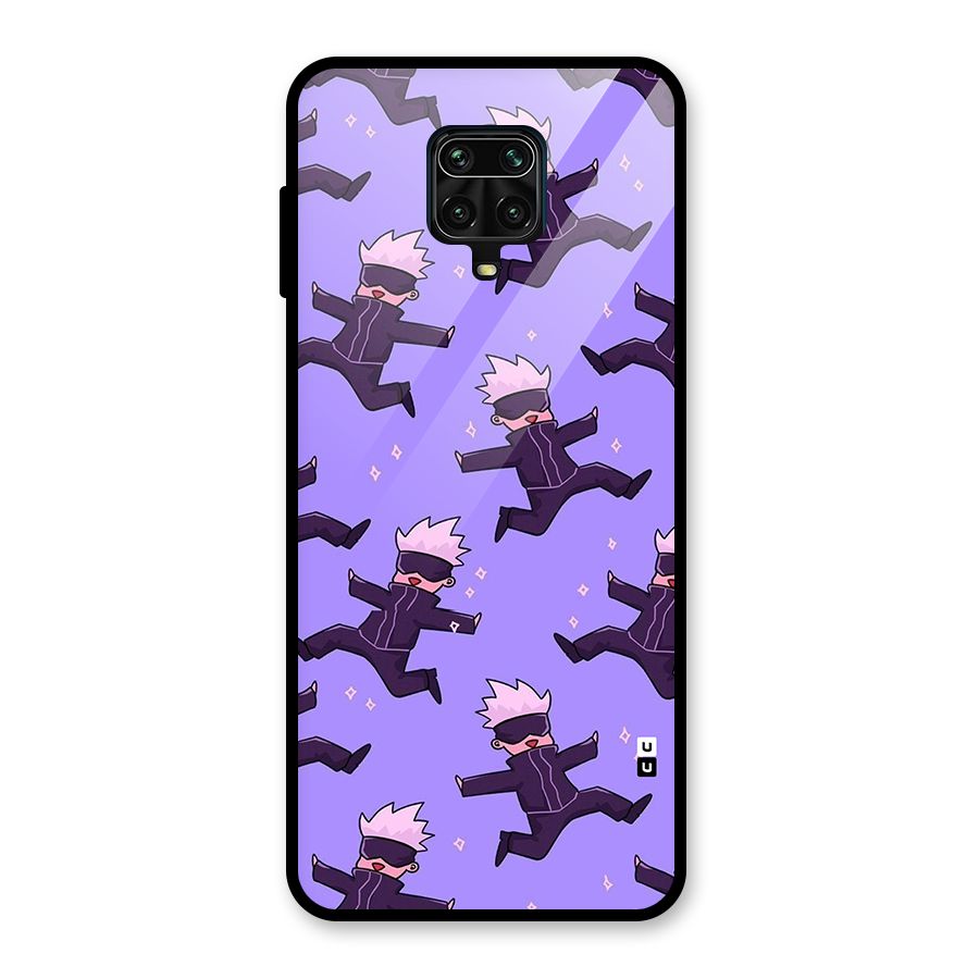 Happy Gojo Glass Back Case for Redmi Note 9 Pro