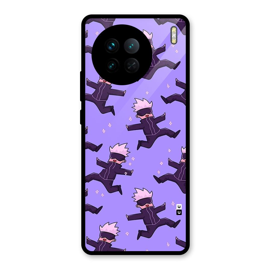 Happy Gojo Glass Back Case for Vivo X90