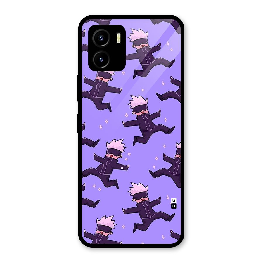 Happy Gojo Glass Back Case for Vivo Y15s