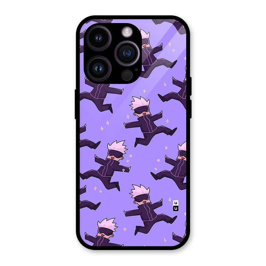 Happy Gojo Glass Back Case for iPhone 14 Pro
