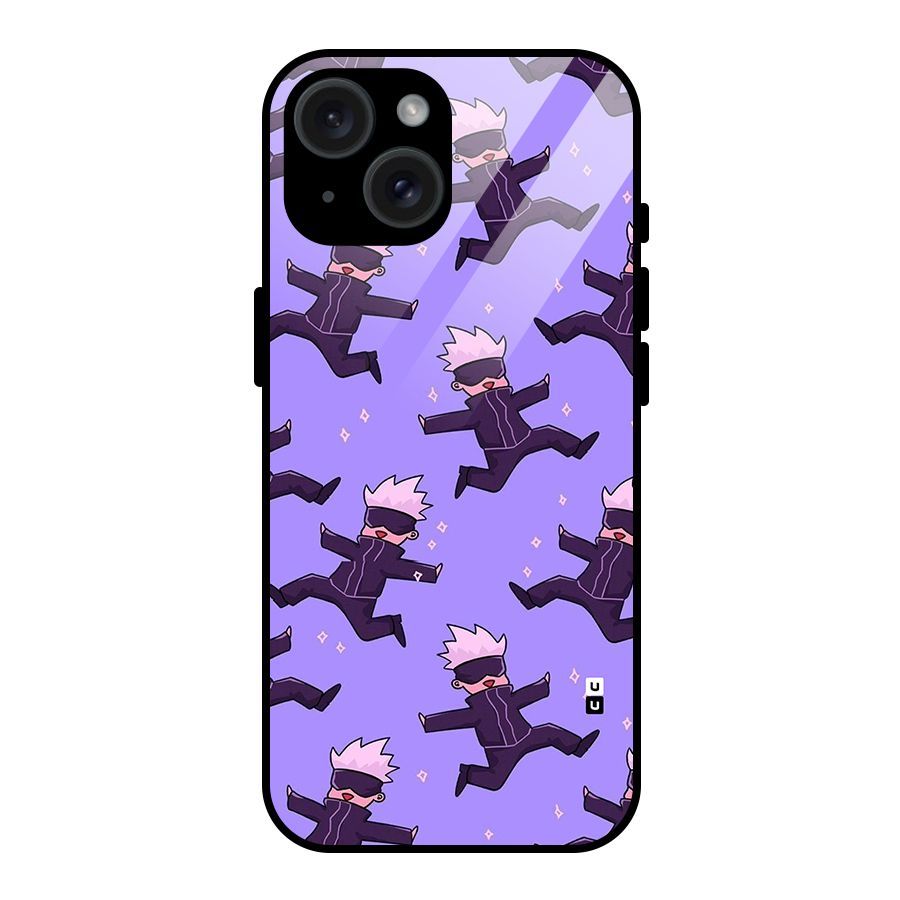 Happy Gojo Glass Back Case for iPhone 15