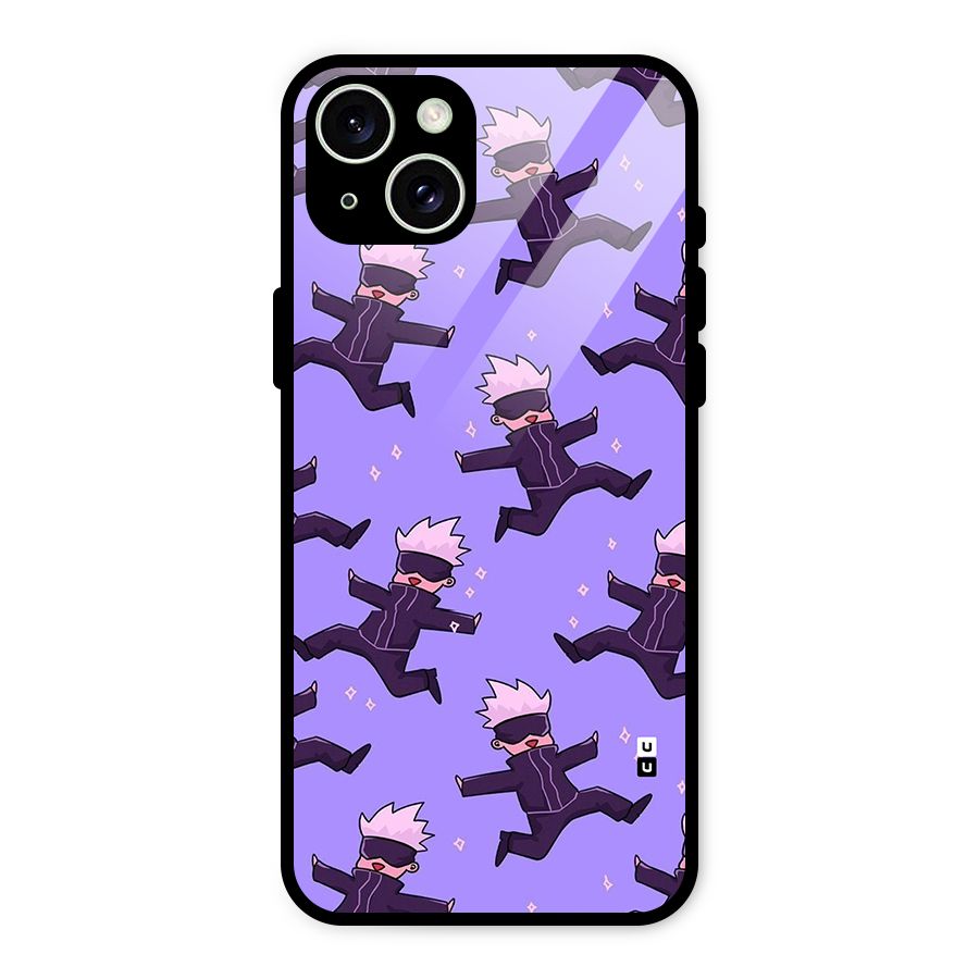 Happy Gojo Glass Back Case for iPhone 15 Plus