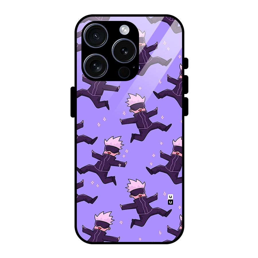 Happy Gojo Glass Back Case for iPhone 15 Pro
