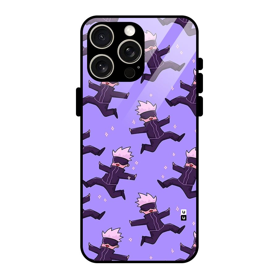 Happy Gojo Glass Back Case for iPhone 15 Pro Max