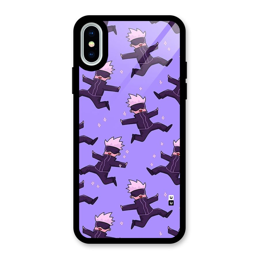 Happy Gojo Glass Back Case for iPhone XS