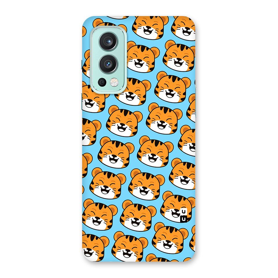 Happy Kitten Pattern Glass Back Case for OnePlus Nord 2 5G