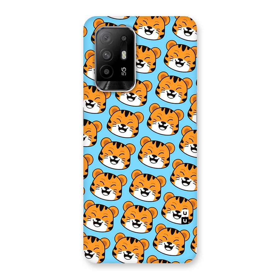 Happy Kitten Pattern Glass Back Case for Oppo F19 Pro Plus 5G