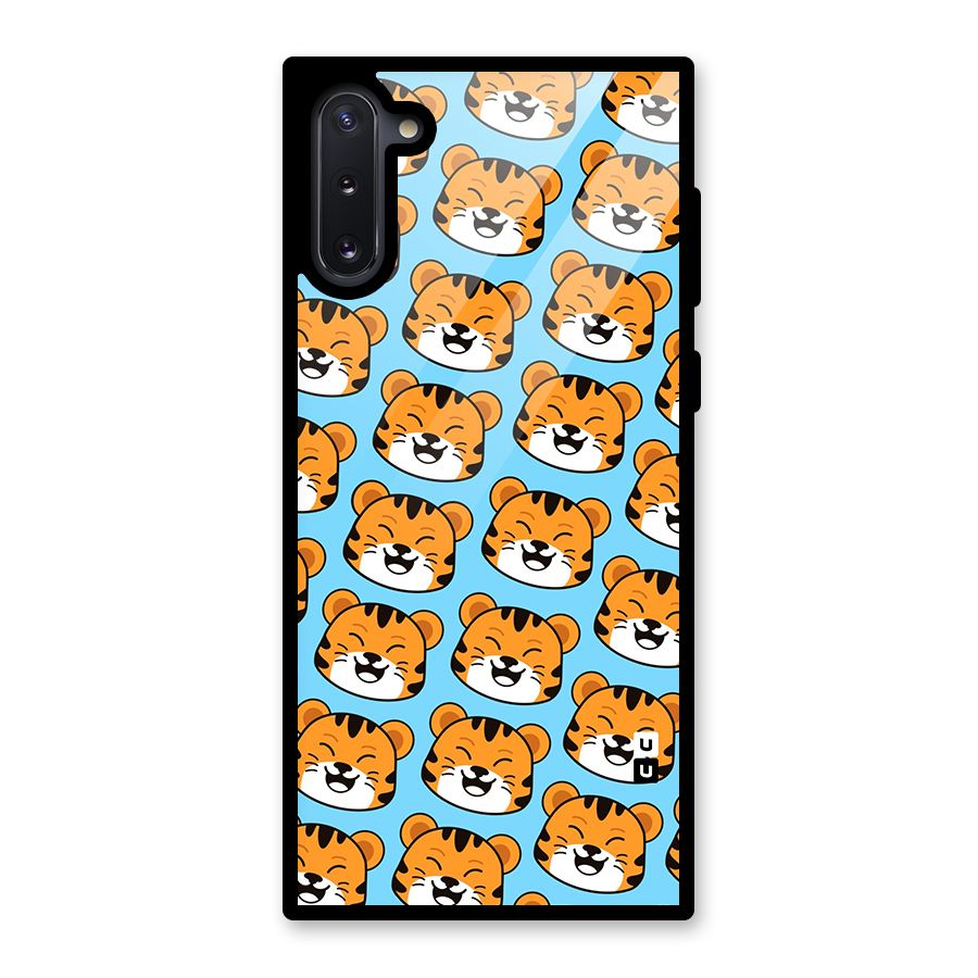 Happy Kitten Pattern Glass Back Case for Galaxy Note 10