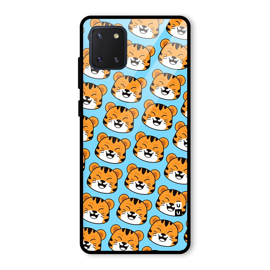 Happy Kitten Pattern Glass Back Case for Galaxy Note 10 Lite