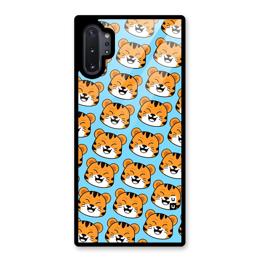 Happy Kitten Pattern Glass Back Case for Galaxy Note 10 Plus