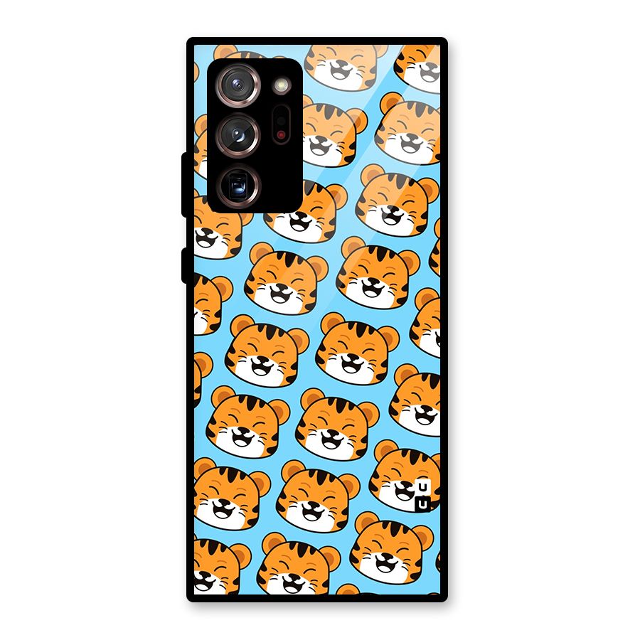 Happy Kitten Pattern Glass Back Case for Galaxy Note 20 Ultra