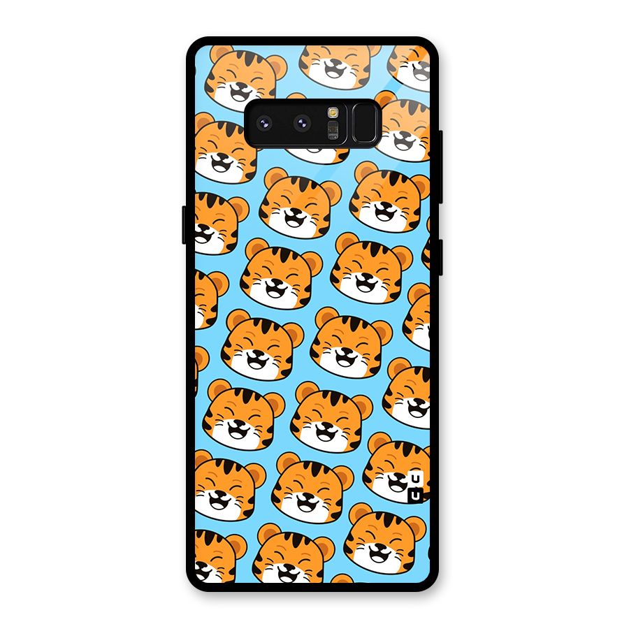 Happy Kitten Pattern Glass Back Case for Galaxy Note 8