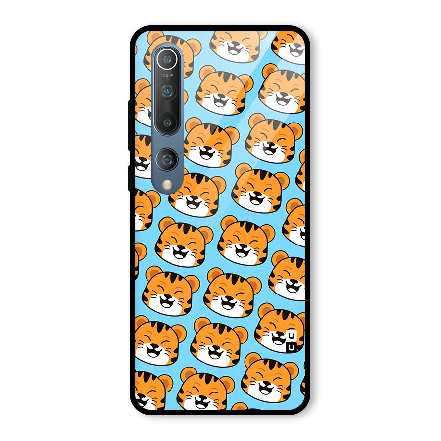 Happy Kitten Pattern Glass Back Case for Mi 10