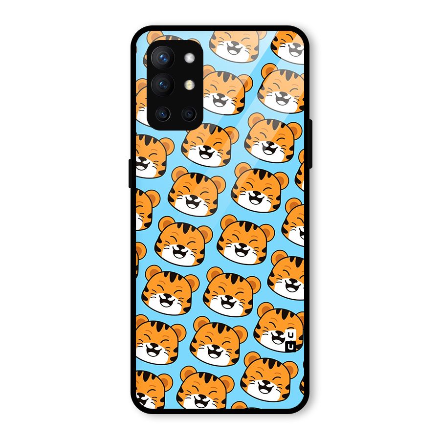 Happy Kitten Pattern Glass Back Case for OnePlus 9R