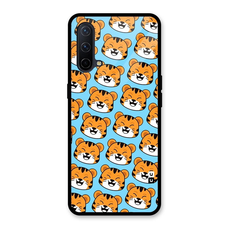 Happy Kitten Pattern Glass Back Case for OnePlus Nord CE 5G