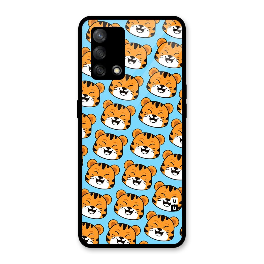 Happy Kitten Pattern Glass Back Case for Oppo F19