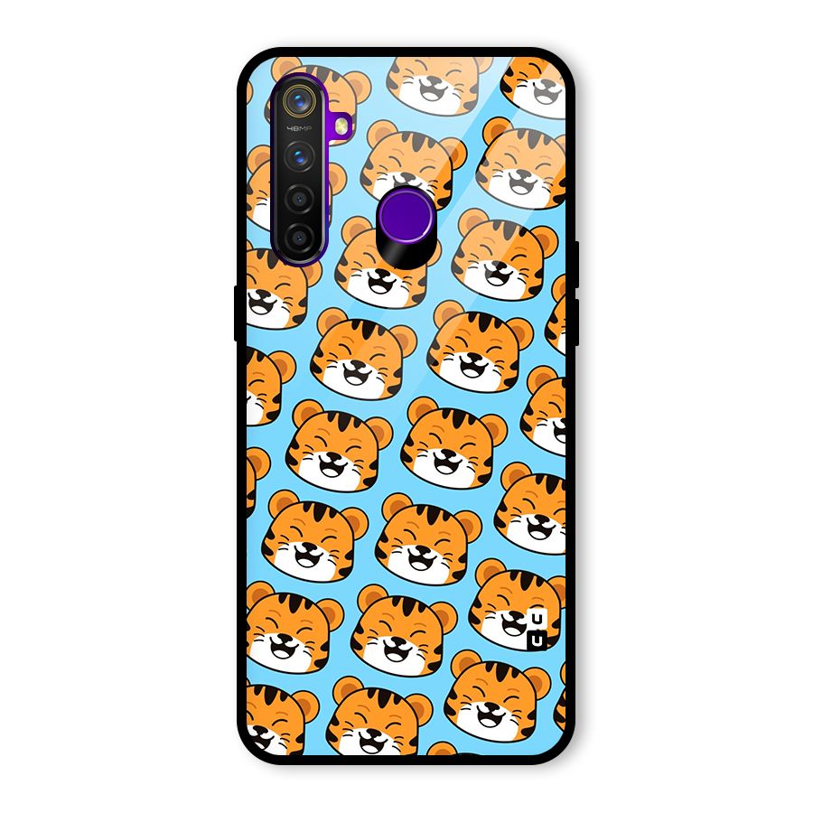 Happy Kitten Pattern Glass Back Case for Realme 5 Pro