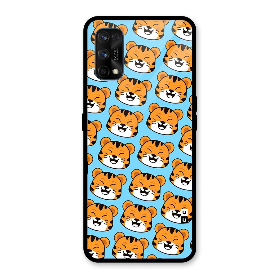 Happy Kitten Pattern Glass Back Case for Realme 7 Pro