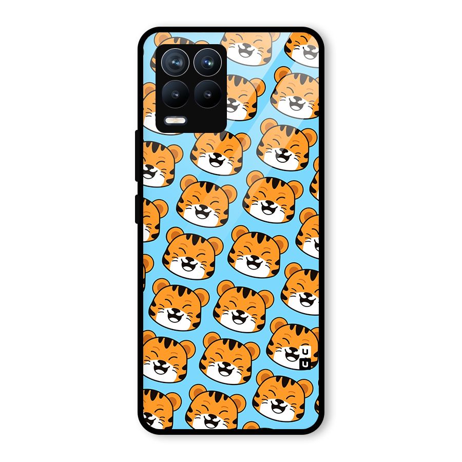 Happy Kitten Pattern Glass Back Case for Realme 8