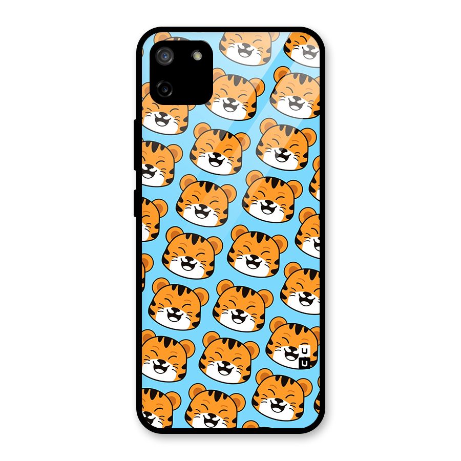 Happy Kitten Pattern Glass Back Case for Realme C11