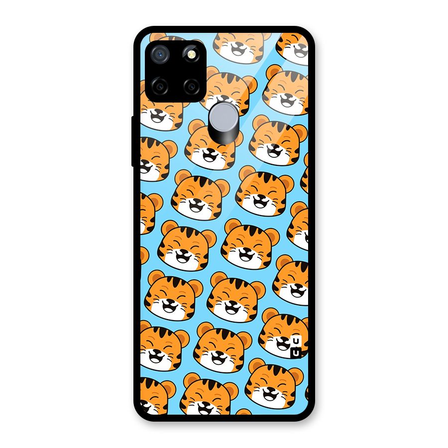 Happy Kitten Pattern Glass Back Case for Realme C12