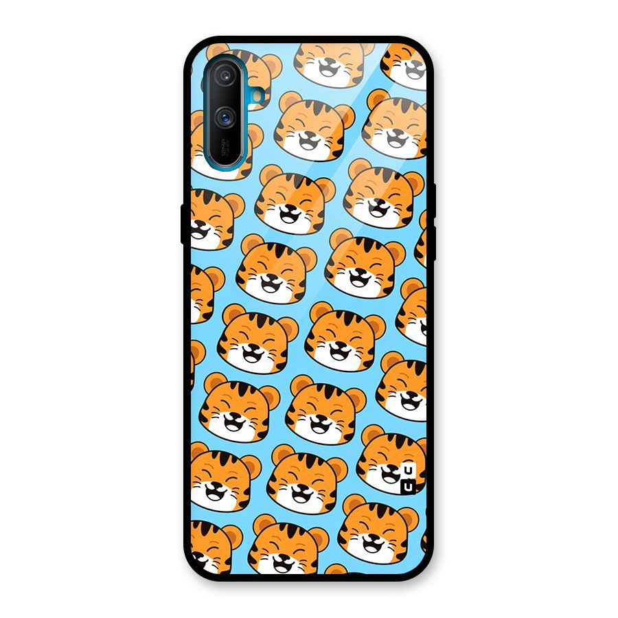 Happy Kitten Pattern Glass Back Case for Realme C3