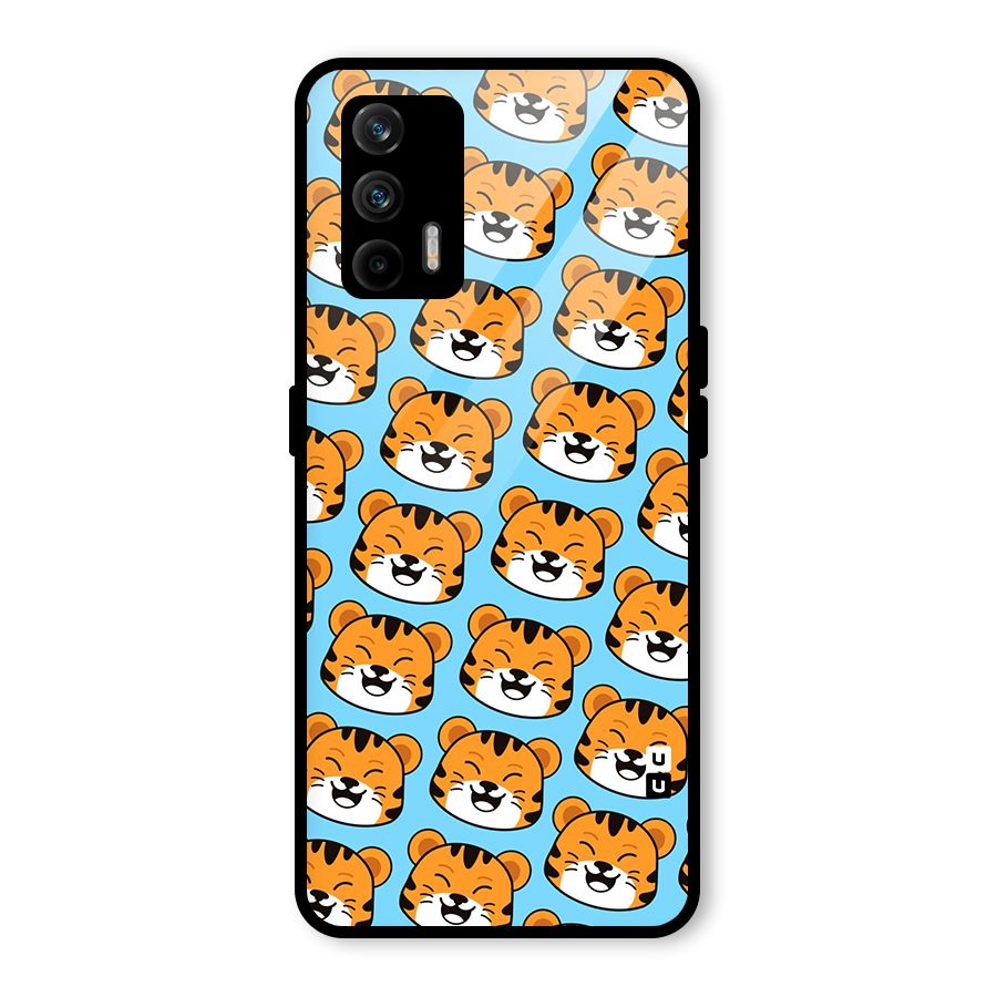 Happy Kitten Pattern Glass Back Case for Realme GT 5G