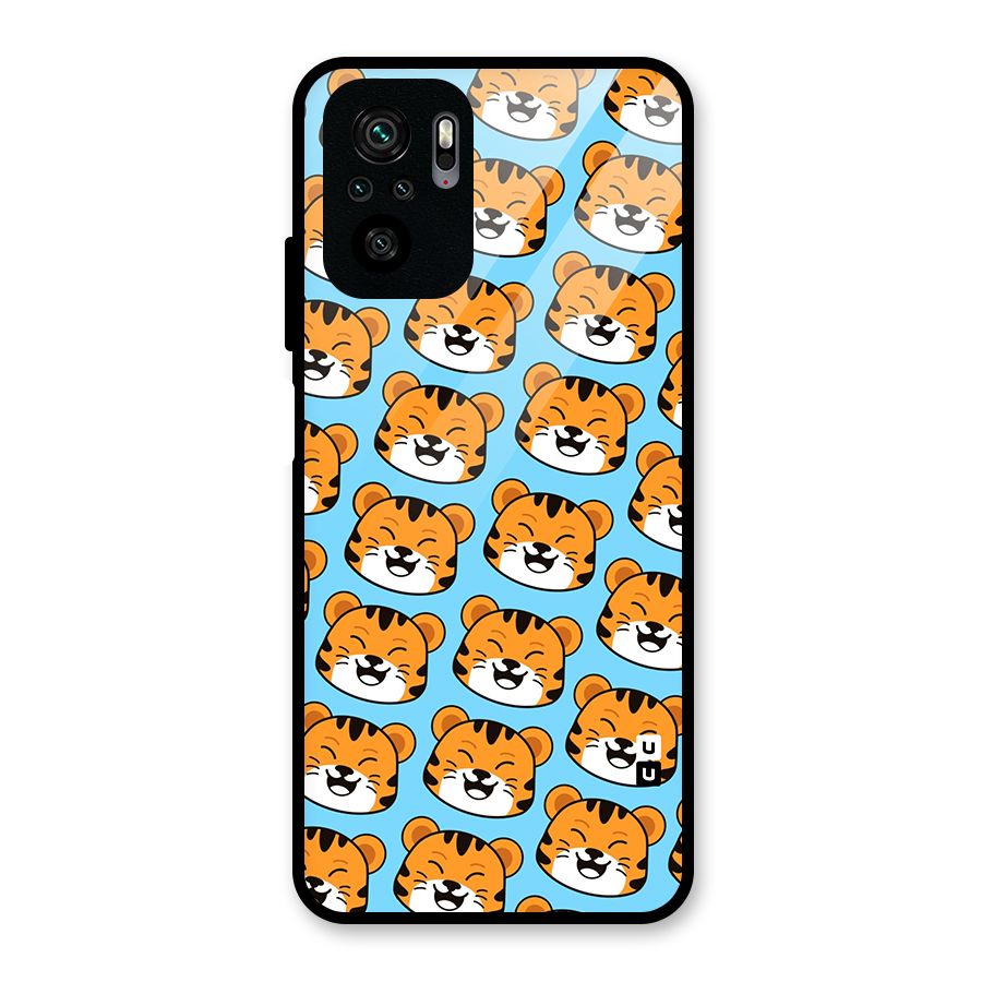 Happy Kitten Pattern Glass Back Case for Redmi Note 10S