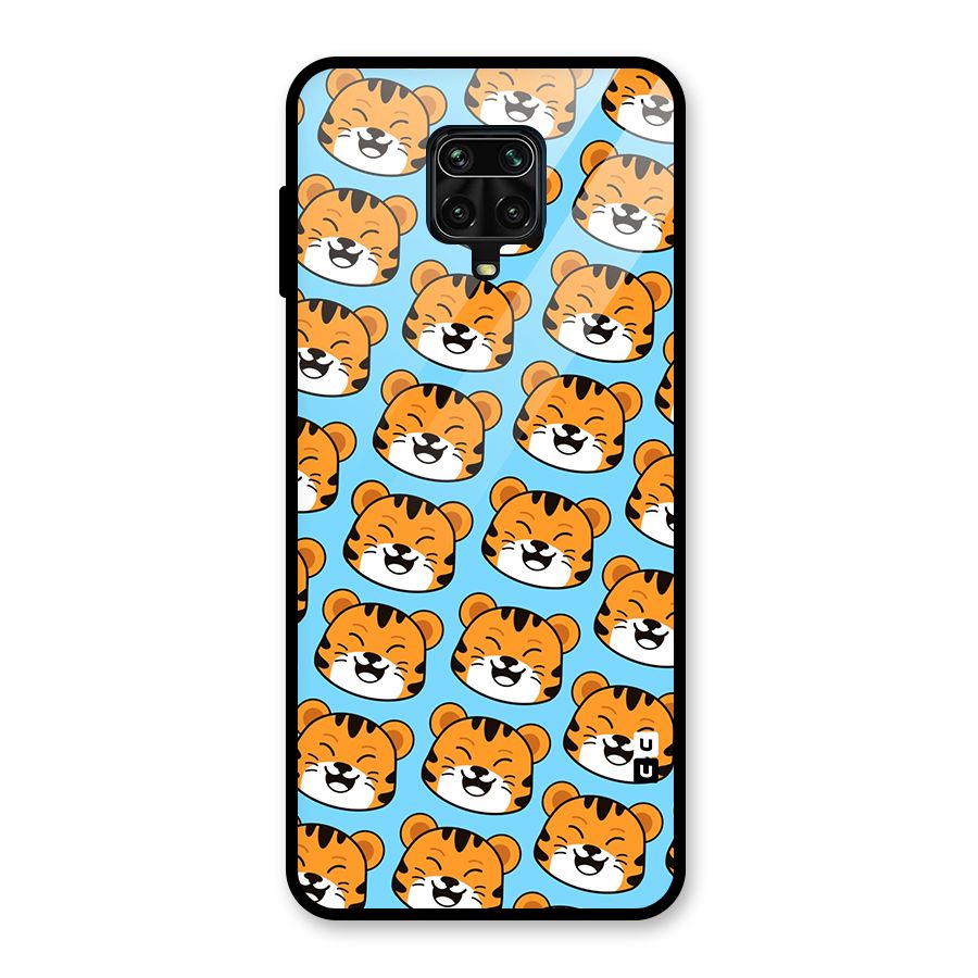 Happy Kitten Pattern Glass Back Case for Redmi Note 9 Pro